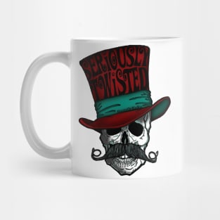 Seriously Twisted Curly Mustache Skull Mug